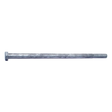 1/4-20 Hex Head Cap Screw, Hot Dipped Galvanized Steel, 6 In L, 6 PK